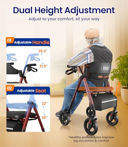 Best Rollator Walker With 8-Inch Wheels